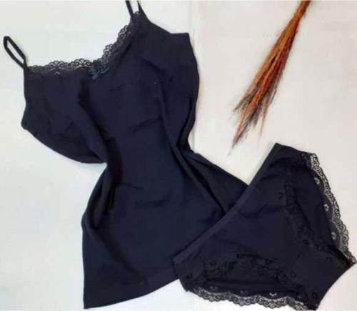 Kadın İp Askılı Dantel Detaylı Atlet Bikini Takım Pamuklı Esnek