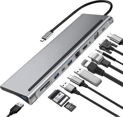 Ally 11 In 1 Masaüstü Standlı Çoğaltıcı Adaptör Çevirici Hub Uyumlu