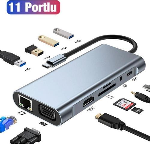 Ally Byl-2110 11In1 Multifonksiyonlu Type-C Hub Adaptör Dönüştürücü