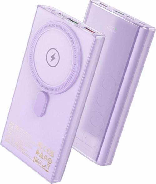 Q22 Taurus 10000Mah 22.5W+Pd20W Magsafe Uyumlu Manyetik Hızlı Şarj Powerbank Mor