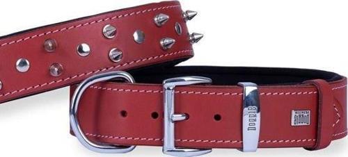 Comfort Deri Çivili Köpek Boyun Tasması Small Kırmızı 4x47-55 Cm