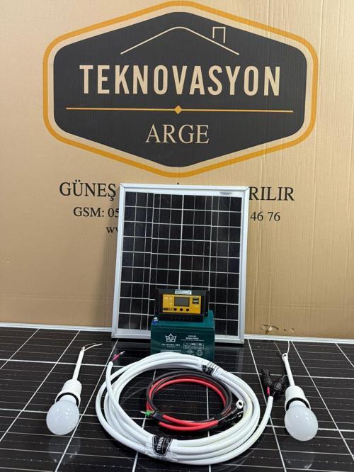 25 Watt Güneş Paneli Aydınlatma Paketi Solar Paket