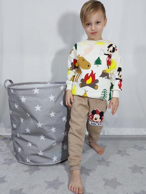 ERKEK ÇOCUK YILBAŞI TEMALI 3 İPLİK ŞARDONLU MİCKEY EŞOFMAN TAKIMI