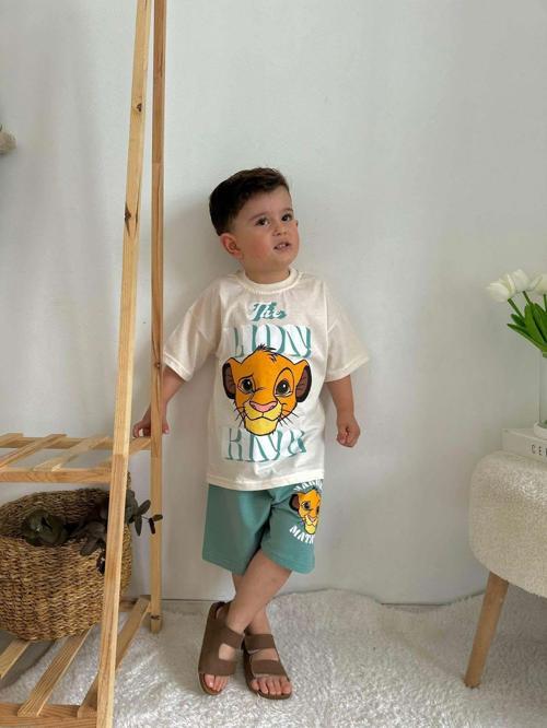 ERKEK ÇOCUK LOONEY TUNES LİON BLUEY DESENLİ PAMUK ŞORTLU TAKIM