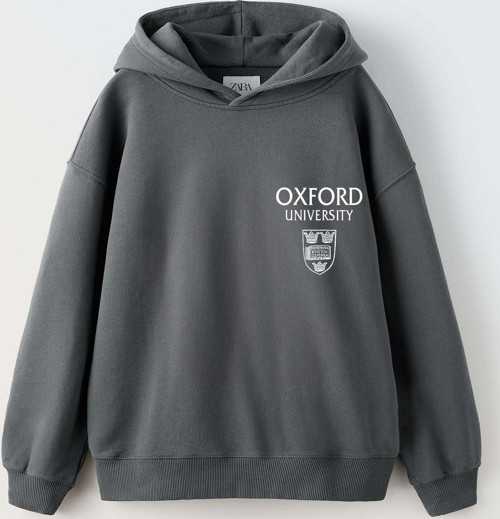 ERKEK ÇOCUK OXFORD MODELLİ KOL MANŞETLİ PAMUK KAPŞONLU SWEAT