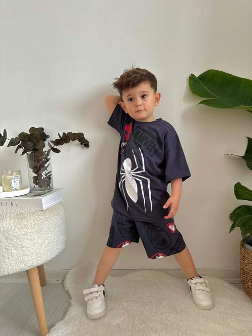 ERKEK ÇOCUK ÖRÜMCEK ADAM PAMUK ŞORTLU TAKIM