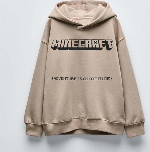 ERKEK ÇOCUK MINECRAFT MODELLİ PAMUK KAPŞONLU SWEAT
