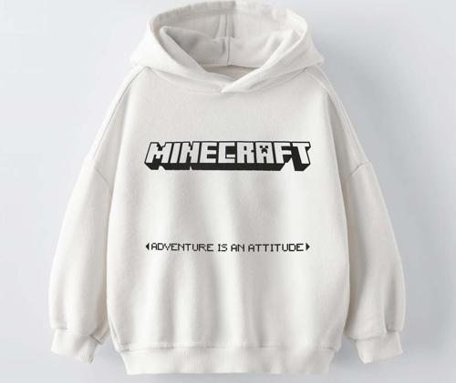 ERKEK ÇOCUK MINECRAFT MODELLİ PAMUK KAPŞONLU SWEAT