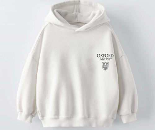 ERKEK ÇOCUK OXFORD MODELLİ KOL MANŞETLİ PAMUK KAPŞONLU SWEAT