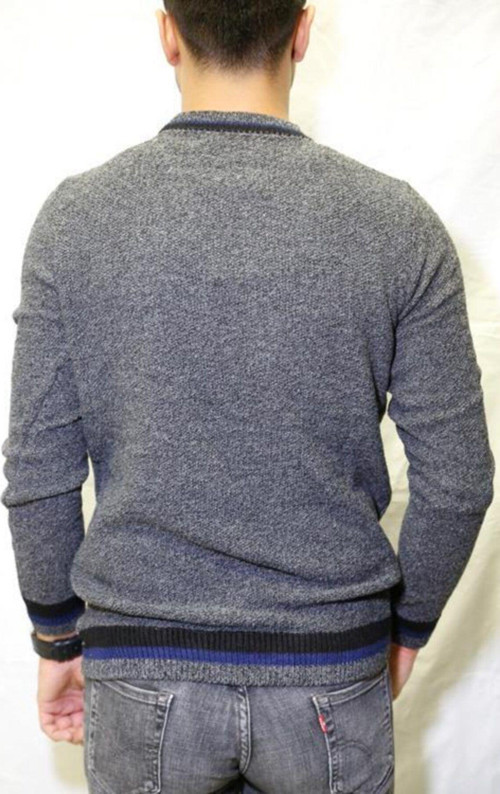 Erkek Gri 0 Yaka Kazak Slim Fit Kazak