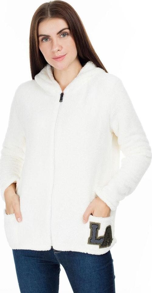 Kapüşonlu Peluş Hırka Kadın Hırka Caz 5358