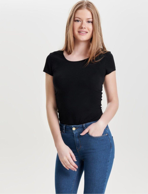 Kadın Kısa Kollu Düz T-Shirt 15132306