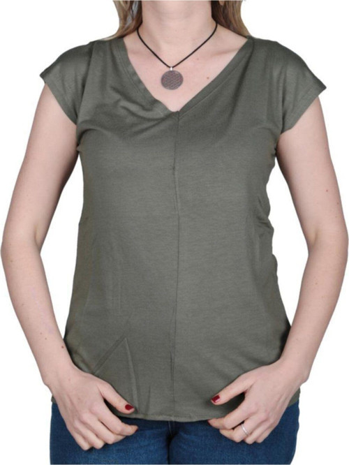 Kadın V Yaka T Shirt 4345