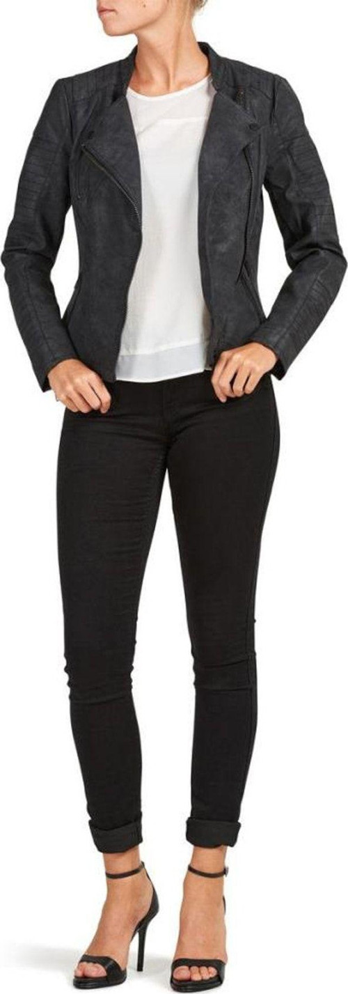 Kadın Dark Navy Deri Ceket 15102997 Leather Bıker