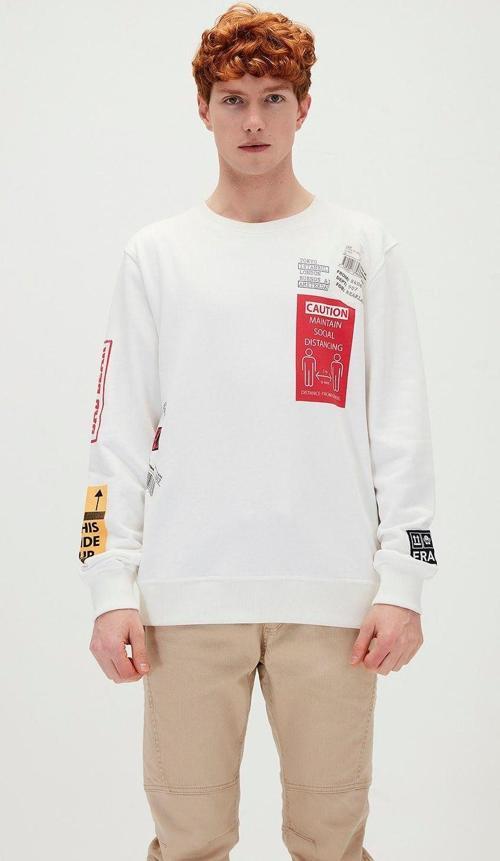 Attentıon Crewneck Beyaz
