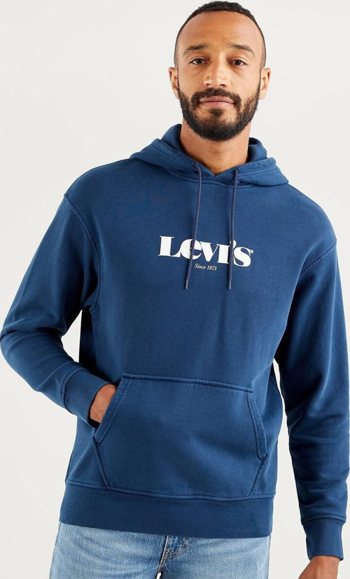 Erkek Lacivert Kapüşonlu Relaxed Sweatshirt -38479-0026