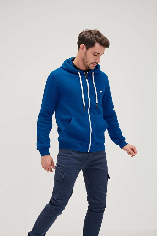 Even Full-Zip Hoodie Indigo Mavi Fermuarlı Kapüşonlu Erkek Sweatshirt