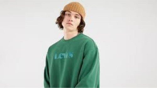 Relaxed Graphic Crew Neck Erkek Yeşil Sweatshirt