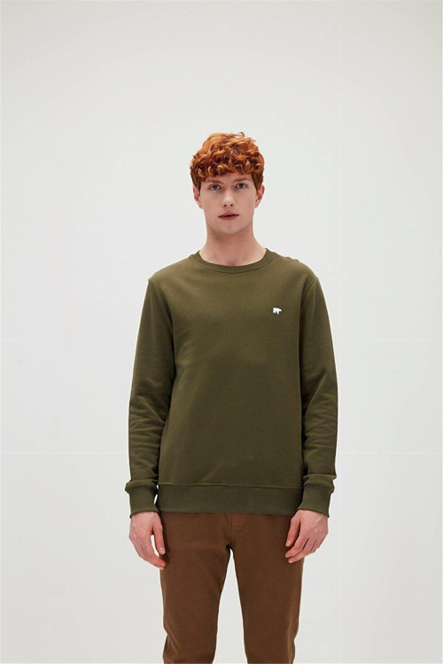 Presage Crewneck Haki King Size Erkek Sweatshirt