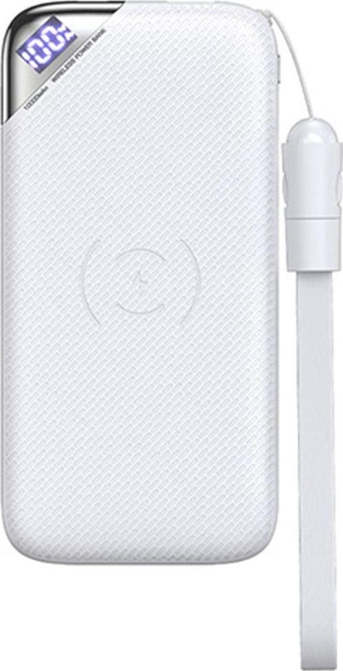 10000 Mah Wireless Powerbank Hızlı Kablosuz Şarj D-M224 Beyaz