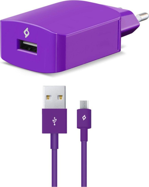 Speedcharger Serisi Micro Usb Kablolu 2.1A Seyahat Şarj Cihazı Mor