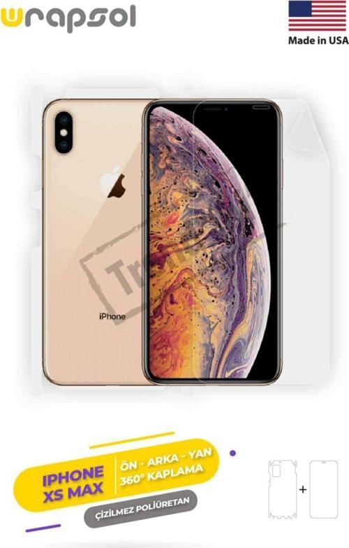 Iphone Xs Max 360 ° Full Body Ekran Koruyucu Kaplama Ön Arka Yan Darbe Emici Poliüretan Film