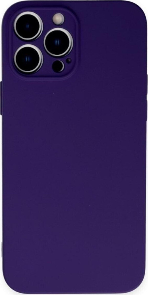 Iphone 14 Pro Max Nano Içi Kadife Silikon Mor Cep Telefonu Kılıfı