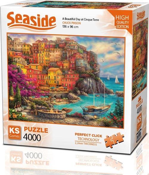 Puzzle 4000 Parça A Beautiful Day at Cinque Terre 23506