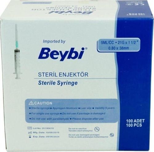 Enjektör 5Ml/Cc.21Gx11/2" 0.80*38 Mm 100 Adet