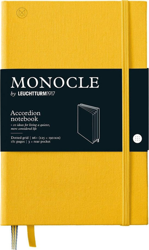 Monocle Sert Kapak Akerdeon B6+ Noktalı Defter Sarı 363371