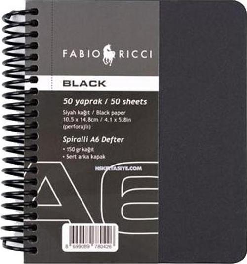 Lipe Black A6 Spiralli Çizim Defteri