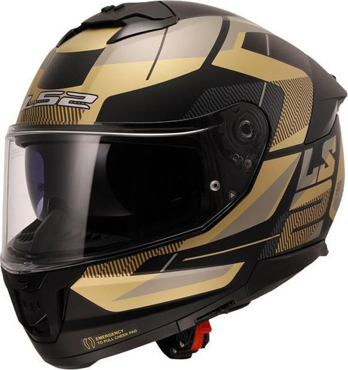 Stream 2 Road Kapalı Kask Mat Siyah-gold-gri X-LARGE