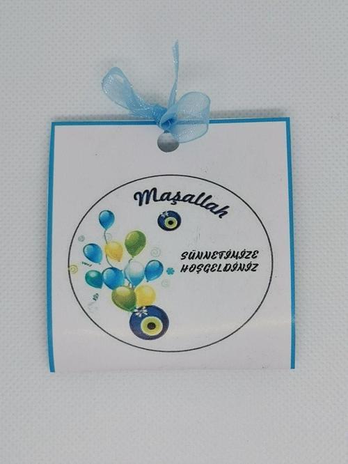 50 Adet Özel Tasarım Hazır Paketlenmiş Hediyelik Dağıtmalık Maaşallah Yazılı Sünnet Kınası