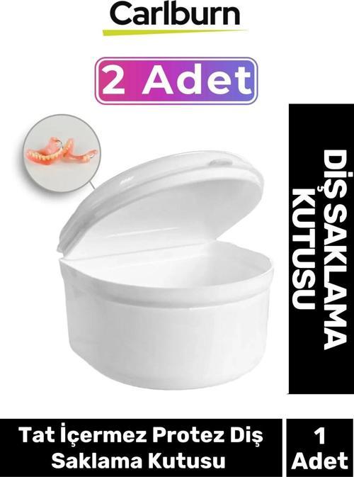 Premium Dayanıklı Plastik Hijyenik Gece Plak Tat İçermez Protez Diş Saklama Kutusu Büyük Boy 2 Adet