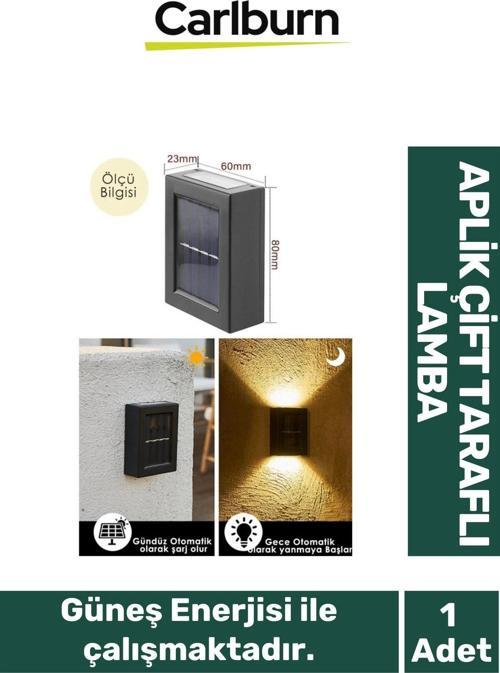 Su Geçirmez Solar Aydınlatma Güneş Enerjili 600mAh Solar Aplik Gün Işığı Çift Taraflı Duvar Lamba