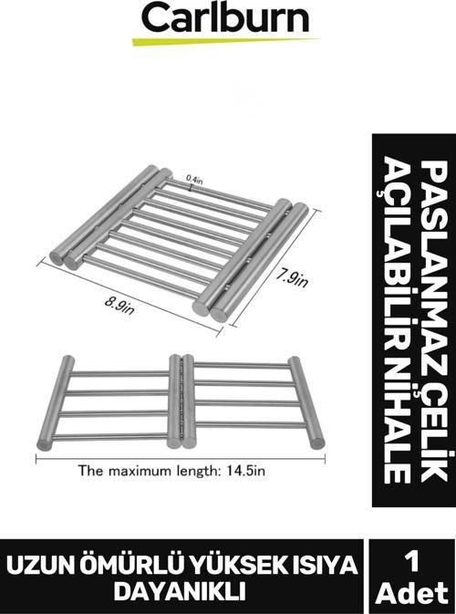Yüksek Isıya Dayanıklı Mutfak Masa Şık İşlevsel Pratik Koruyucu Paslanmaz Çelik Açılabilir Nihale
