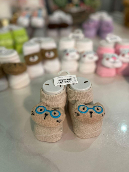 Çıngıraklı Oyuncaklı Bebek Çorabı - Bebe Patik