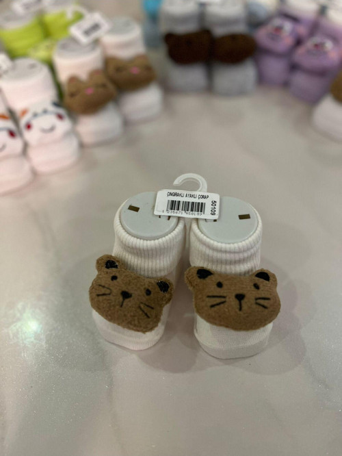 Çıngıraklı Oyuncaklı Bebek Çorabı - Bebe Patik