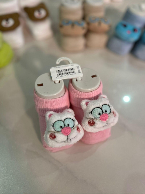 Çıngıraklı Oyuncaklı Bebek Çorabı - Bebe Patik