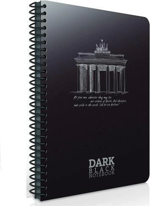 Dark Spiralli Siyah Defter 12X17 Düz 50 Yaprak (2674)