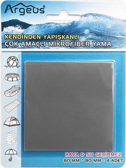Kendinden Yapışkanlı Tamir Yaması (Mont, Şemsiye, Şişme Yatak) Gri