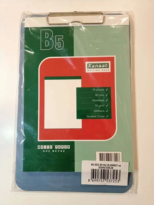 Kanaat B5 Bloknot Ve Sekreterlik Düz