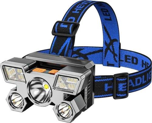 Şarjlı 5 Led 4 Modlu Cob Led Avcı Balıkçı Kamp Süper Kafa Lambası Model 212