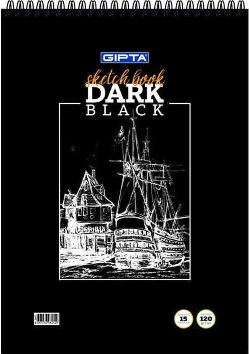 Dark Spiralli Siyah Resim Defteri A4 15 Yaprak 40