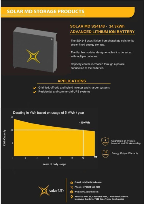 SOLAR MD SS4143 - 14,3 kWh GELİŞMİŞ LİTYUM İYON PİL