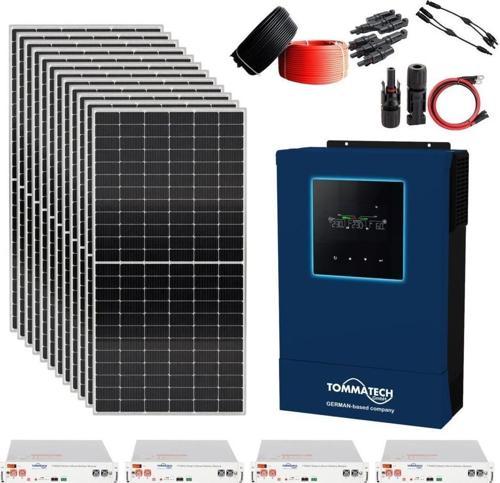 Güneş Enerjisi Solar Paketi 5.6kva İnverter 550 watt Güneş Paneli 48V 50 Amper Lityum Akü