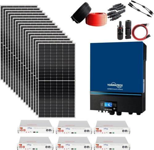 Güneş Enerjisi Solar Paketi 7.2kva İnverter 550 watt  Güneş Paneli 48V 50 Amper Lityum Akü