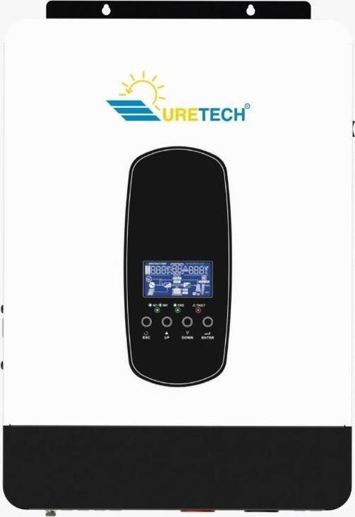 URETECH 7KVA 6.2KW 6200 W Watt Tam Sinüs Akıllı MPPT 110A H.V. 55-450V İnverter 48VDC-6,2KW 220VAC İnvertör
