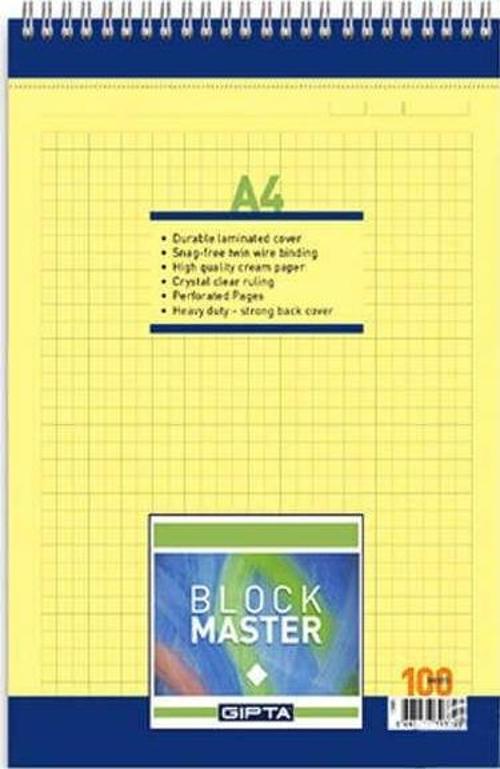 Block Master Spiralli Kareli Bloknot A4 100 Yaprak