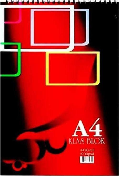 Klas Bloknot Spiralli A4 40 Yaprak Kareli
